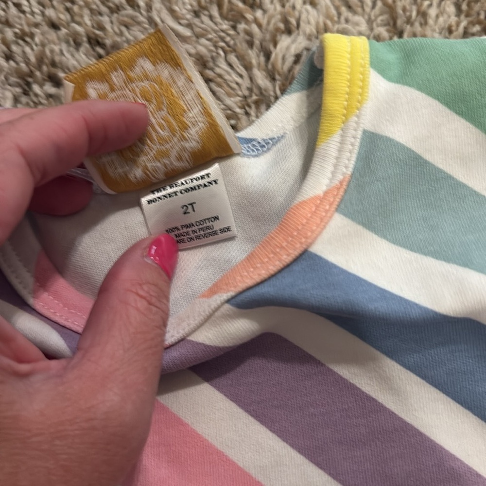 The Beaufort Bonnet Company striped play dress, 2t - Picture 3 of 7